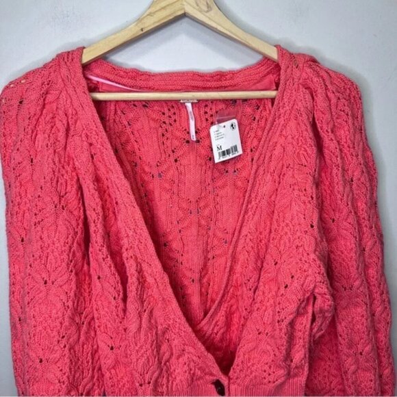 Free People Olive You Cotton Crossover Cardigan Size Medium NWT Brand New - Picture 5 of 10